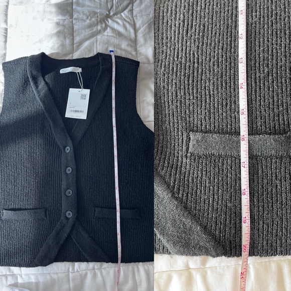 NWT Oak + Fort Button Down Vest Cardigan Black S - Picture 13 of 15